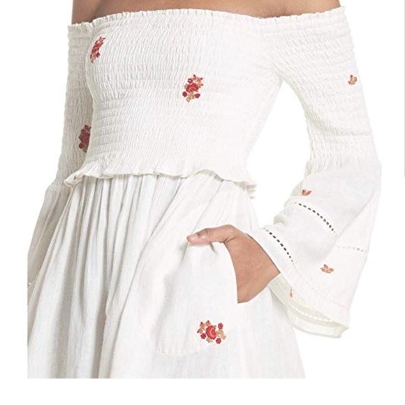 NWT Free People XS ivory peasant dress - Picture 8 of 8